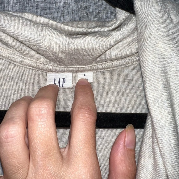 GAP Cowl Neck Long Sleeve Top - Women’s Large - Light Heathered Tan - Picture 3 of 7